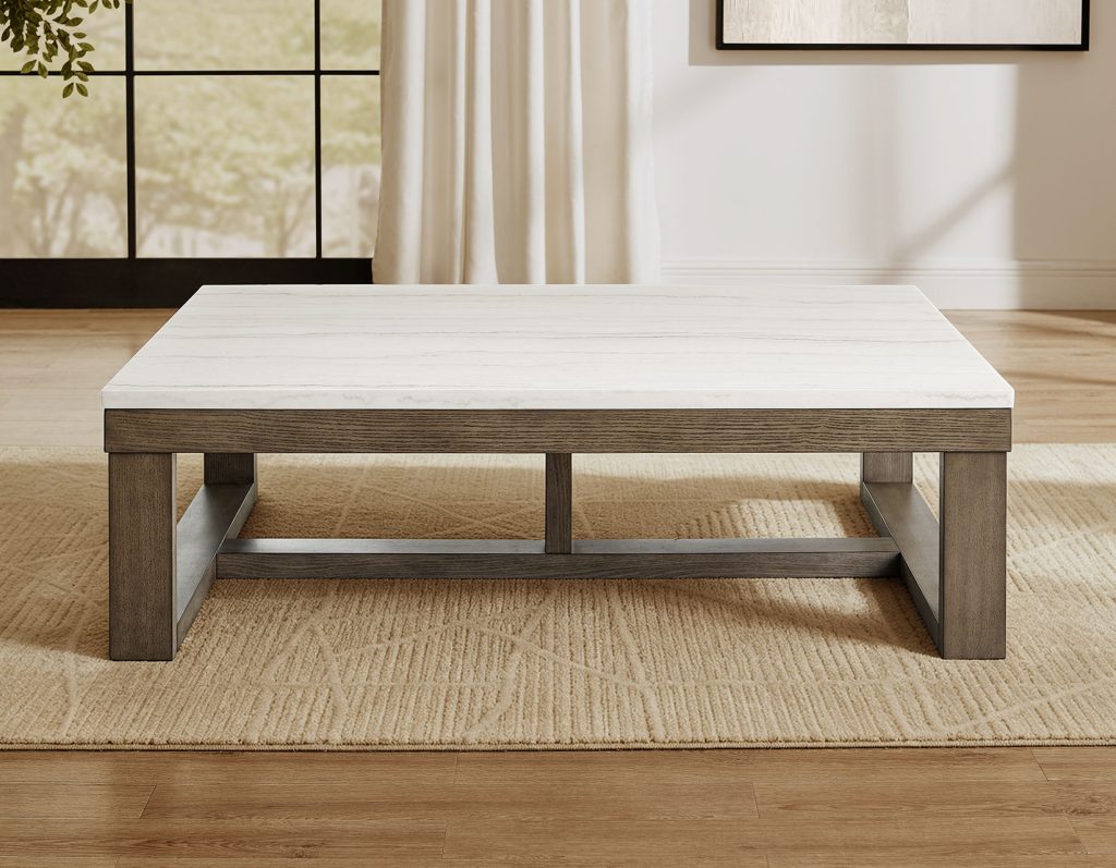 Calla White Marble Top Cocktail Table by Steve Silver at Eve Furniture