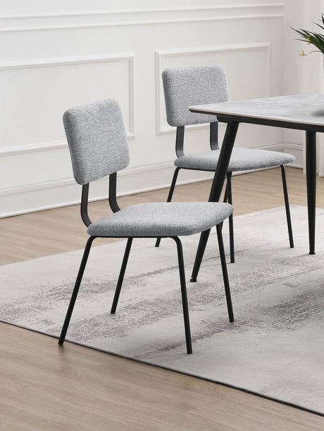 Calla Fabric Upholstered Dining Side Chair Grey (Set of 2) by Coaster at Eve Furniture