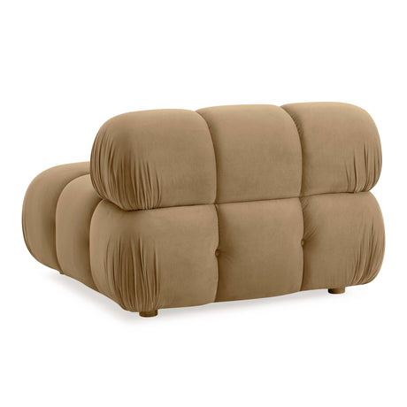 Calliope Cafe Au Lait Performance Velvet Modular Armless Chair by TOV Furniture at Eve Furniture