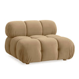 Calliope Cafe Au Lait Performance Velvet Modular Armless Chair by TOV Furniture at Eve Furniture