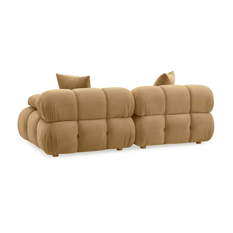 Calliope Cafe Au Lait Performance Velvet Modular Loveseat by TOV Furniture at Eve Furniture