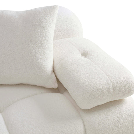 Calliope Cream Vegan Shearling 4-piece Modular Sectional by TOV Furniture at Eve Furniture