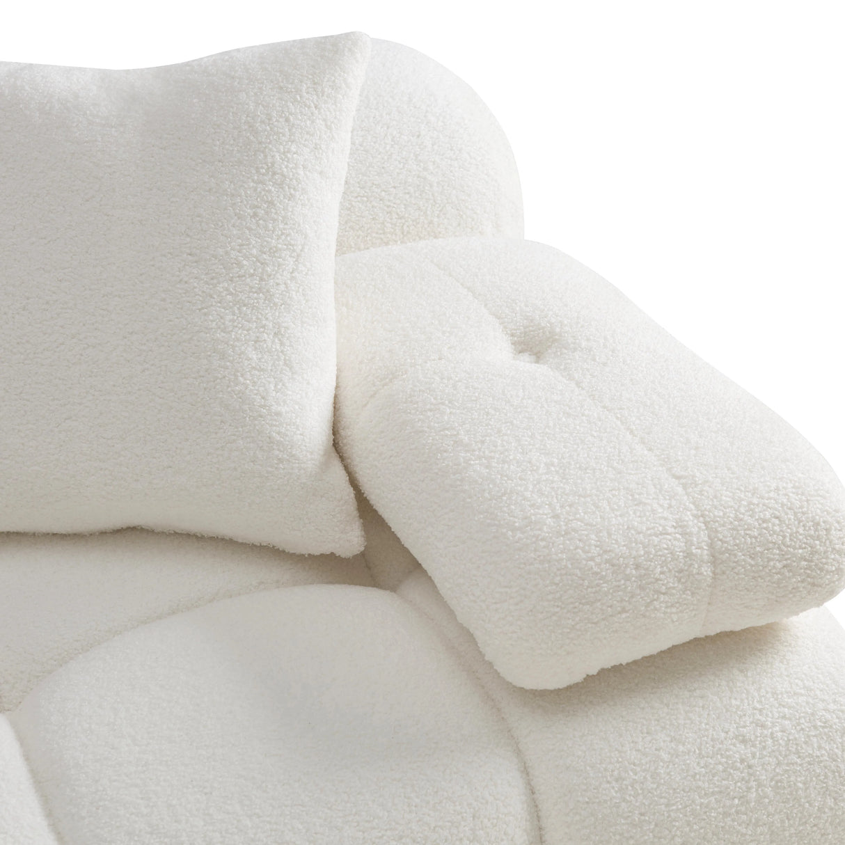 Calliope Cream Vegan Shearling Modular Loveseat by TOV Furniture at Eve Furniture
