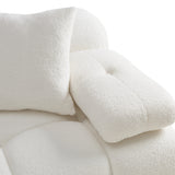 Calliope Cream Vegan Shearling Modular Loveseat by TOV Furniture at Eve Furniture