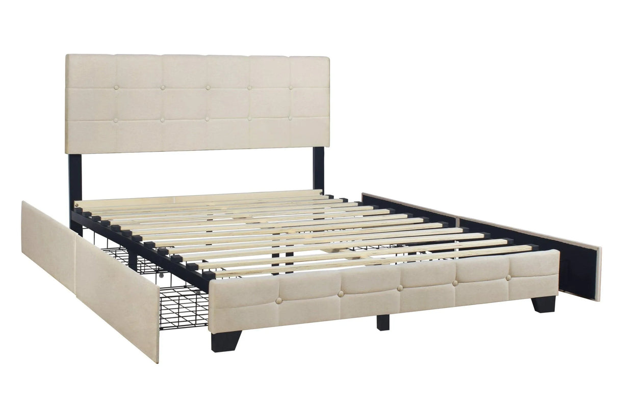 Calm Cabin Beige King Bed by Happy Homes at Eve Furniture