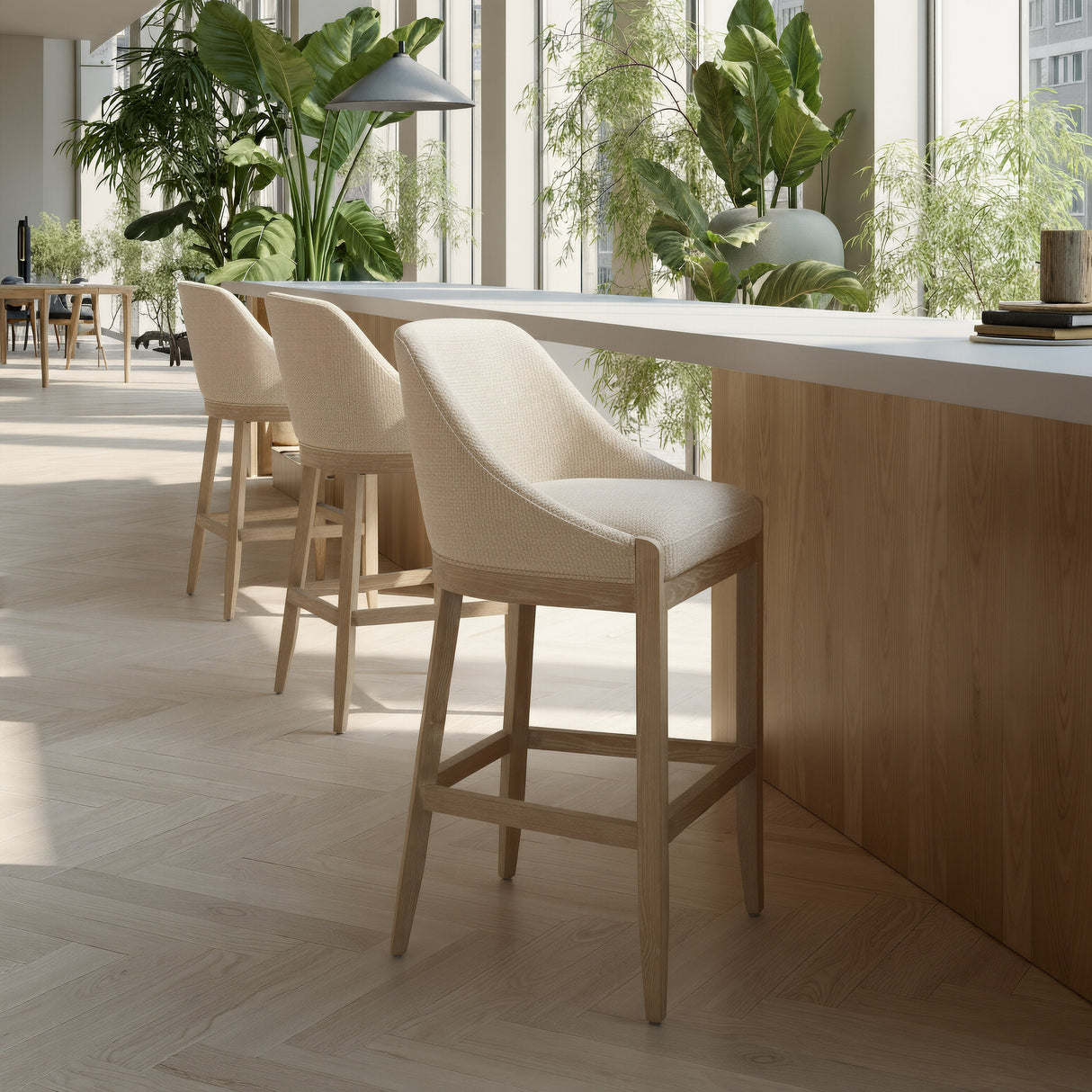 Calmo Beige Barstool by Zuomod at Eve Furniture