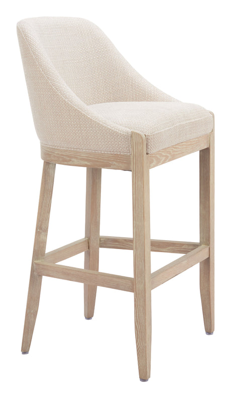 Calmo Beige Barstool by Zuomod at Eve Furniture
