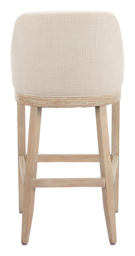 Calmo Beige Barstool by Zuomod at Eve Furniture