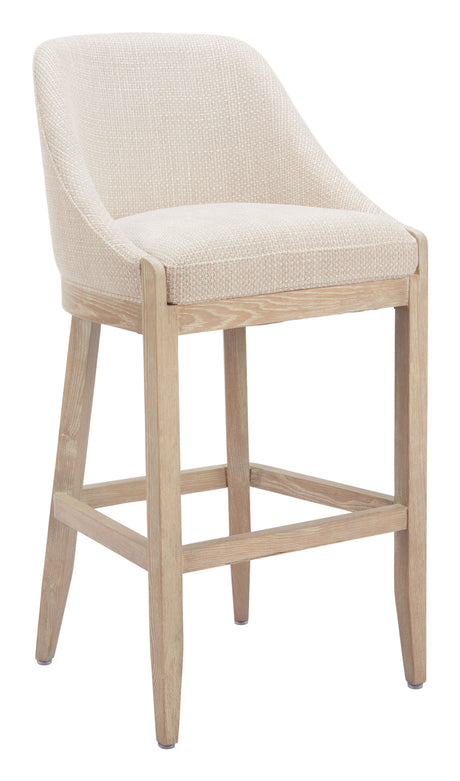 Calmo Beige Barstool by Zuomod at Eve Furniture