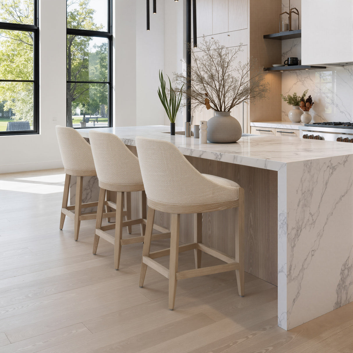 Calmo Beige Counter Stool by Zuomod at Eve Furniture