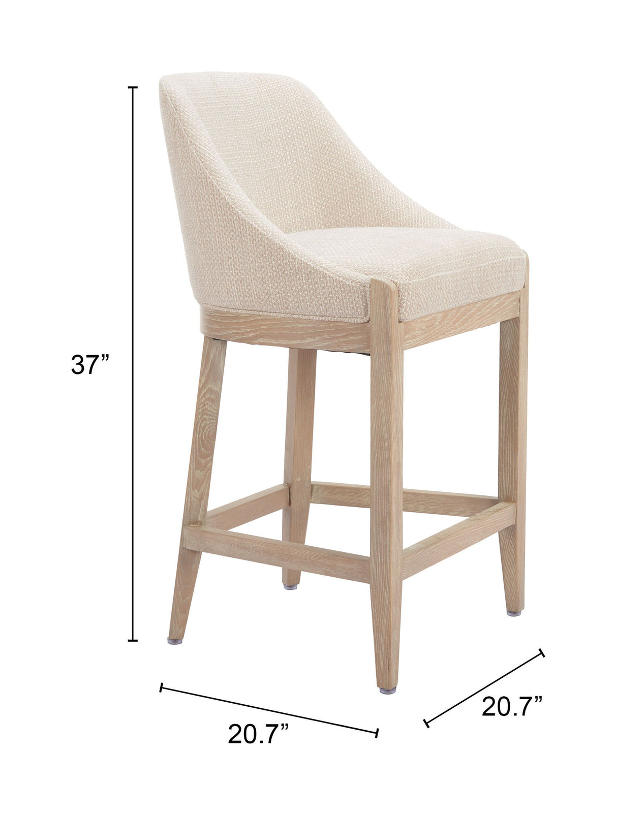 Calmo Beige Counter Stool by Zuomod at Eve Furniture