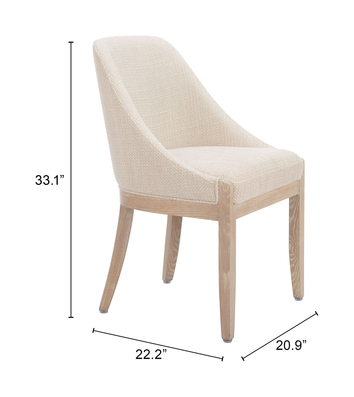 Calmo Beige Dining Chair by Zuomod at Eve Furniture