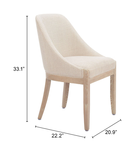 Calmo Beige Dining Chair by Zuomod at Eve Furniture