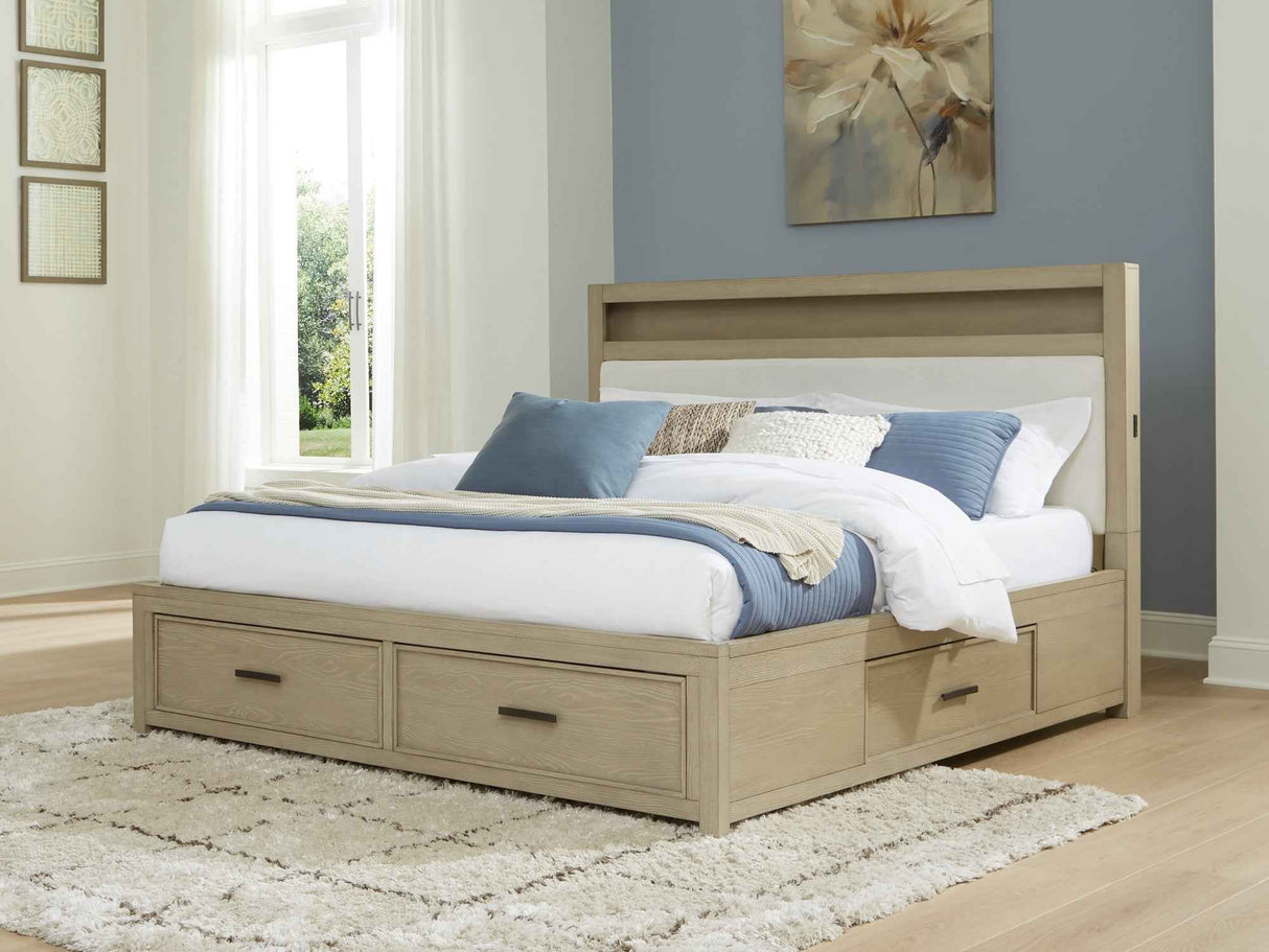Calmoro Gray Bookcase Storage Panel Bedroom Set by Ashley at Eve Furniture
