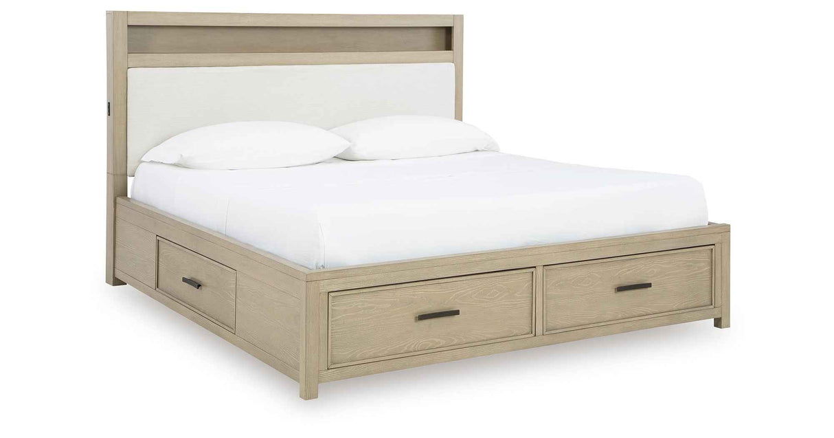 Calmoro Gray Bookcase Storage Panel Bedroom Set by Ashley at Eve Furniture