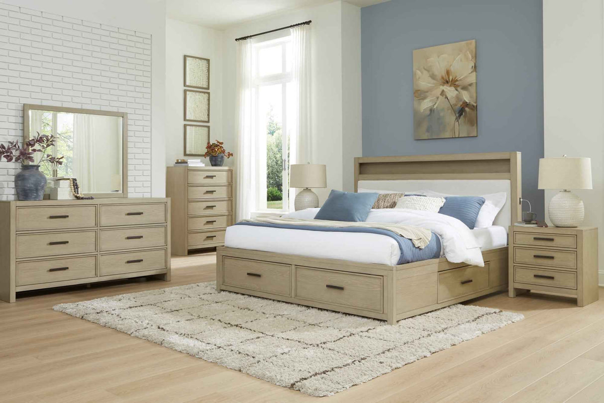 Calmoro Gray Bookcase Storage Panel Bedroom Set by Ashley at Eve Furniture