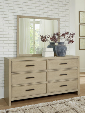 Calmoro Gray Dresser and Mirror by Ashley at Eve Furniture