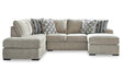 Calnita Sisal 2-Piece Left Arm Facing (LAF) Chaise Sectional by Ashley at Eve Furniture