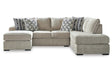 Calnita Sisal 2-Piece Right Arm Facing (RAF) Chaise Sectional by Ashley at Eve Furniture