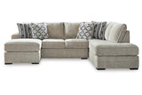 Calnita Sisal 2-Piece Right Arm Facing (RAF) Chaise Sectional by Ashley at Eve Furniture
