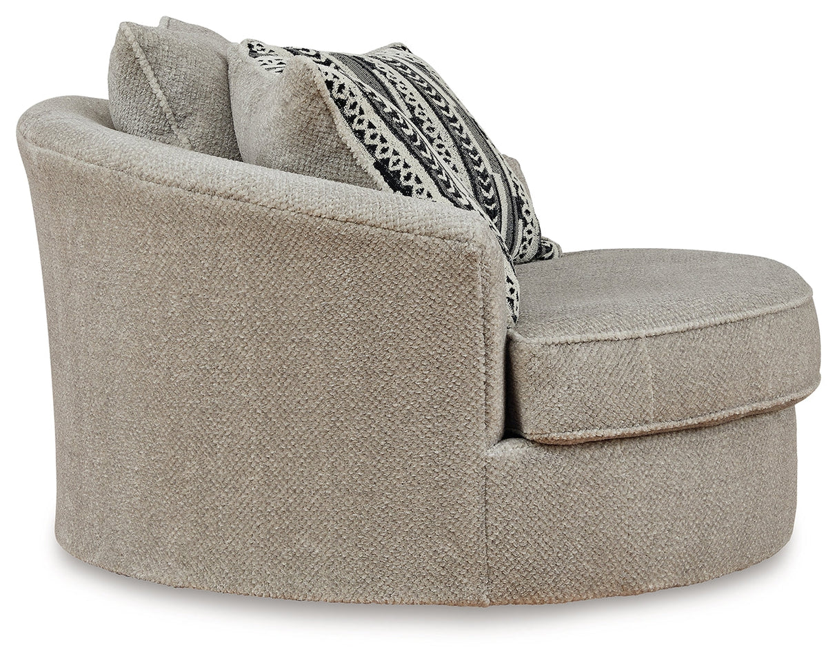 Calnita Sisal Oversized Swivel Accent Chair