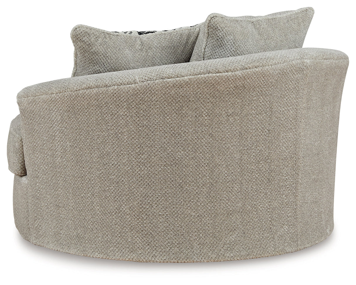 Calnita Sisal Oversized Swivel Accent Chair