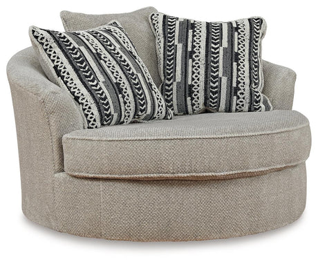 Calnita Sisal Oversized Swivel Accent Chair by Ashley at Eve Furniture