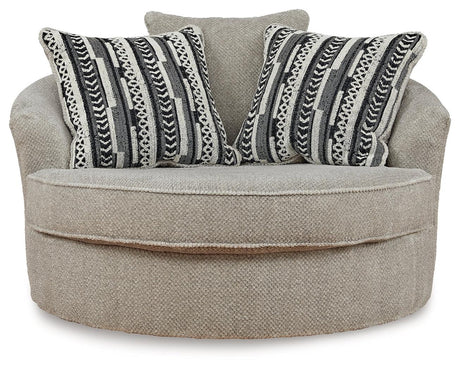 Calnita Sisal Oversized Swivel Accent Chair by Ashley at Eve Furniture