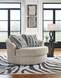 Calnita Sisal Oversized Swivel Accent Chair by Ashley at Eve Furniture