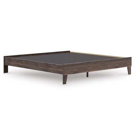 Calverson Brown King Platform Base Bed by Ashley at Eve Furniture