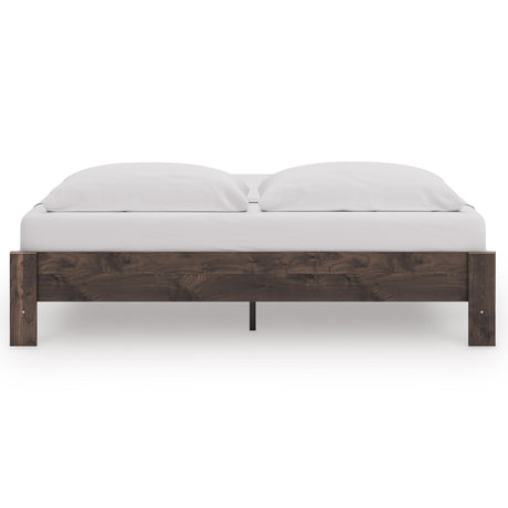 Calverson Brown King Platform Base Bed by Ashley at Eve Furniture