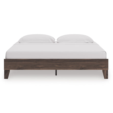Calverson Brown King Platform Base Bed by Ashley at Eve Furniture