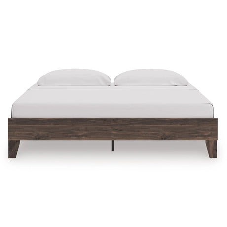 Calverson Brown King Platform Base Bed by Ashley at Eve Furniture