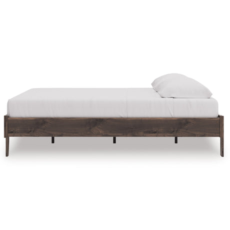 Calverson Brown King Platform Base Bed by Ashley at Eve Furniture