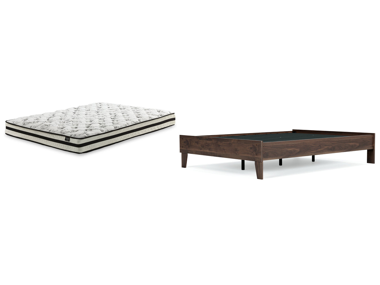 Calverson Full Platform Bed with Mattress in Mocha