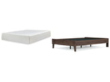 Calverson Full Platform Bed with Mattress in Mocha