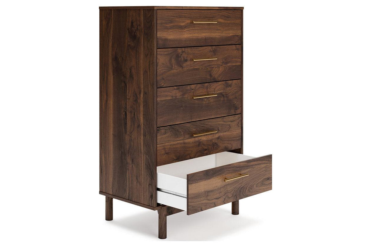 Calverson Mocha Chest of Drawers by Ashley at Eve Furniture
