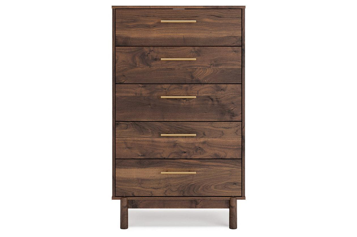 Calverson Mocha Chest of Drawers by Ashley at Eve Furniture