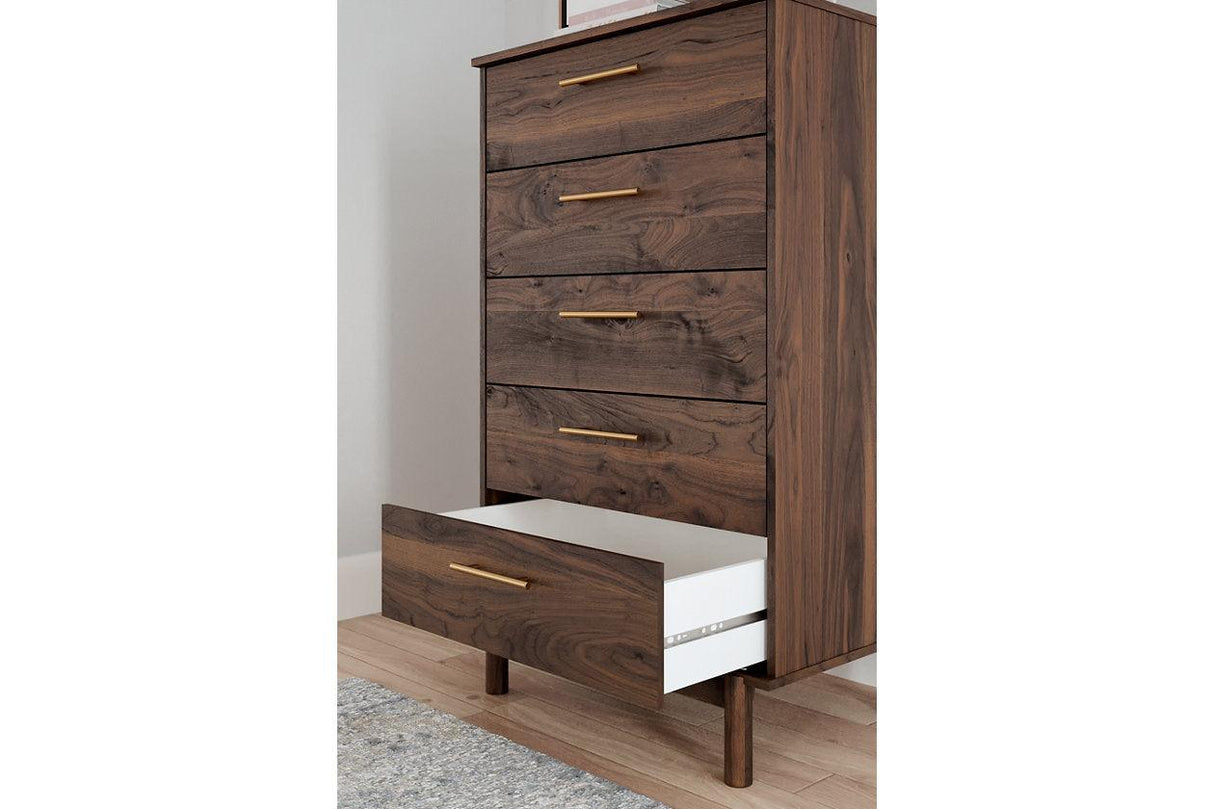 Calverson Mocha Chest of Drawers by Ashley at Eve Furniture