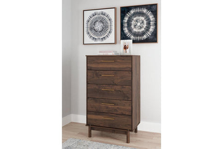 Calverson Mocha Chest of Drawers by Ashley at Eve Furniture