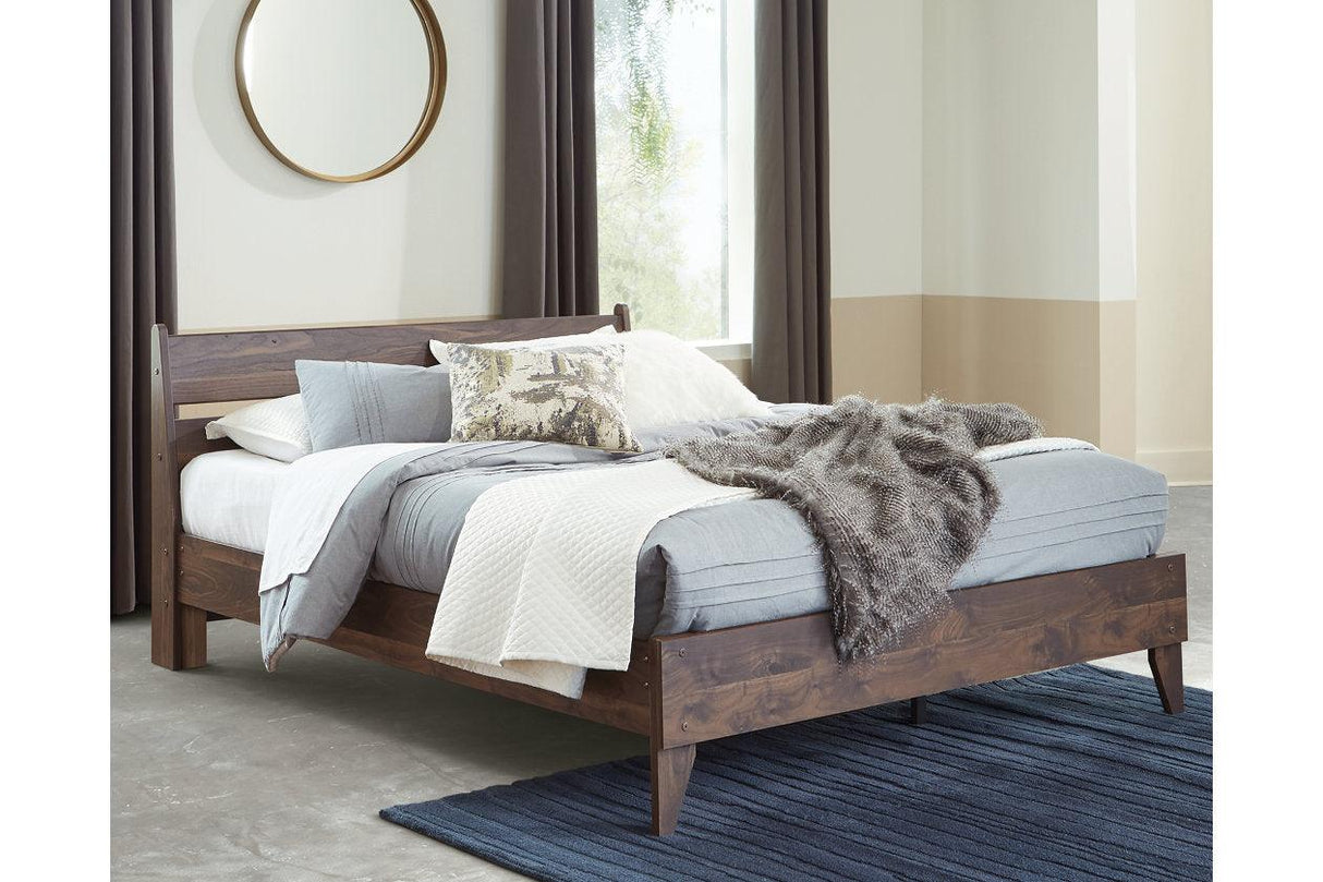 Calverson Mocha Full Panel Platform Bed by Ashley at Eve Furniture