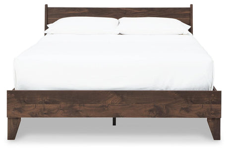 Calverson Mocha Full Panel Platform Bed by Ashley at Eve Furniture