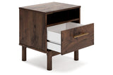 Calverson Mocha Nightstand by Ashley at Eve Furniture