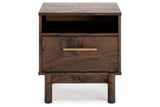 Calverson Mocha Nightstand by Ashley at Eve Furniture