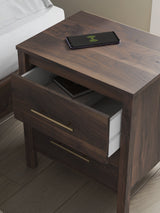 Calverson Mocha Nightstand by Ashley at Eve Furniture