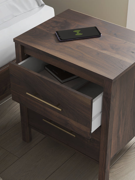 Calverson Mocha Nightstand by Ashley at Eve Furniture