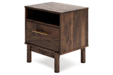 Calverson Mocha Nightstand by Ashley at Eve Furniture