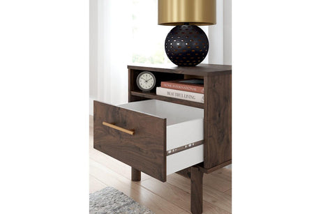 Calverson Mocha Nightstand by Ashley at Eve Furniture