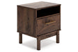 Calverson Mocha Nightstand by Ashley at Eve Furniture