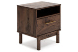 Calverson Mocha Nightstand by Ashley at Eve Furniture
